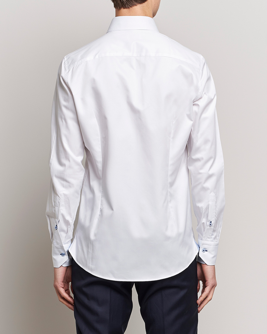 Heren | Overhemden | Stenströms | Slimline Contrast Cut Away Shirt White