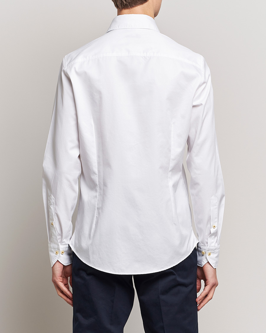 Heren | Overhemden | Stenströms | Slimline Washed Cotton Shirt White