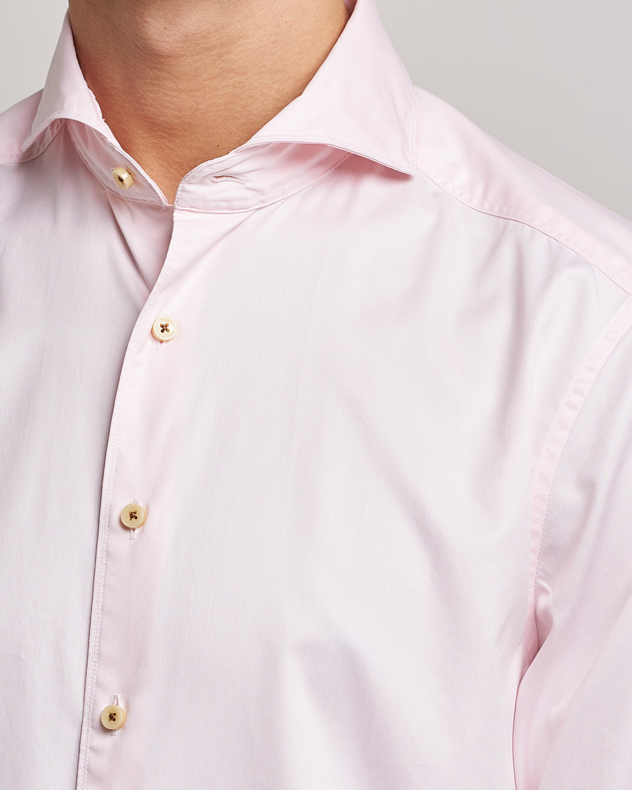 Heren | Overhemden | Stenströms | Slimline Washed Cotton Shirt Pink