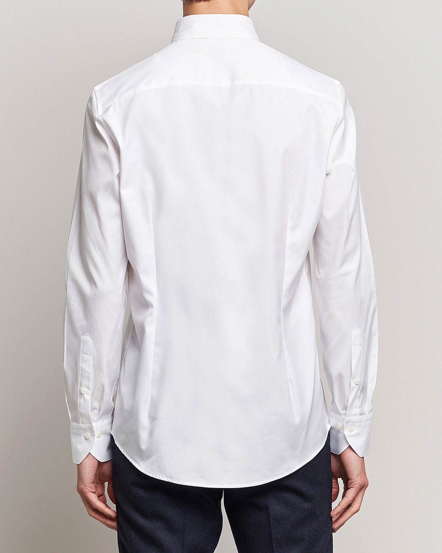 Heren | Overhemden | Stenströms | Slimline Pinpoint Oxford Button Down Shirt White