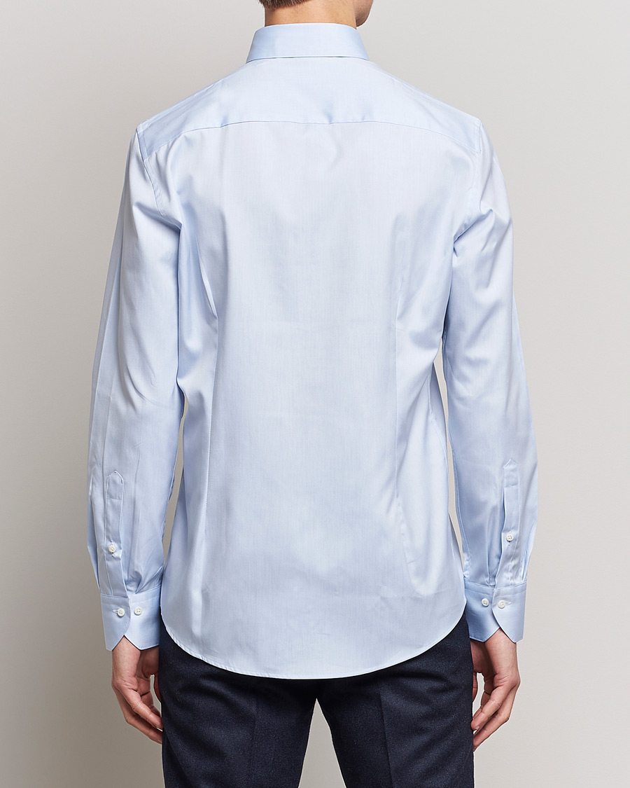 Heren | Overhemden | Stenströms | Slimline Pinpoint Oxford Button Down Shirt Light Blue