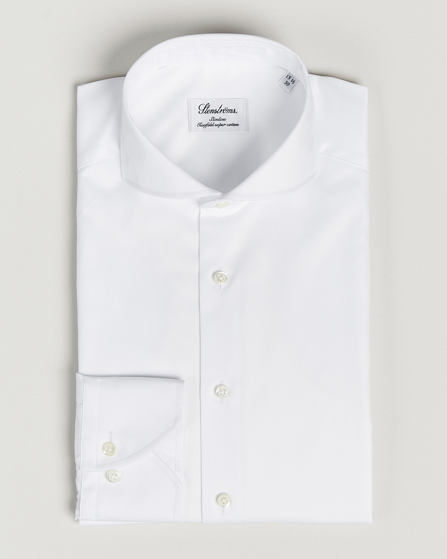 Herr | | Stenströms | Slimline Extreme Cut Away Shirt White