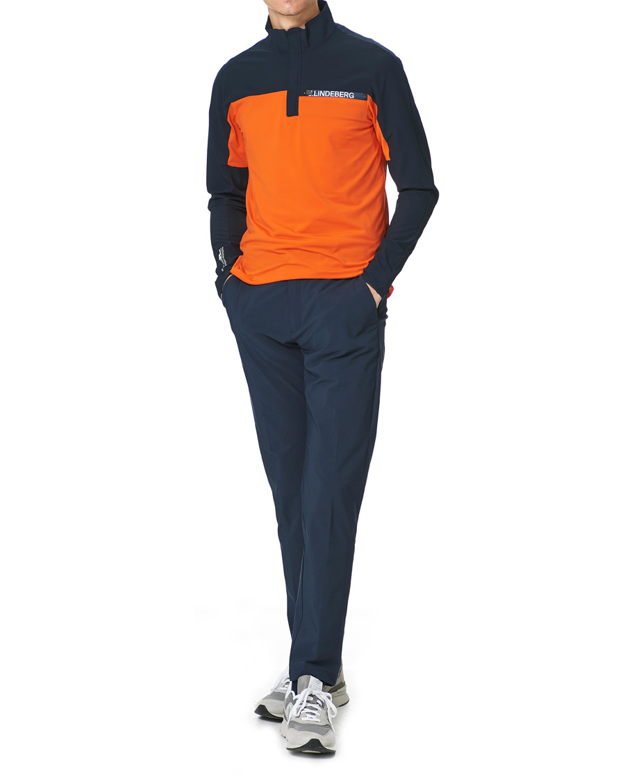Heren | Truien | J.Lindeberg | Noah Mid Layer Jersey Half Zip Tangerine Tango