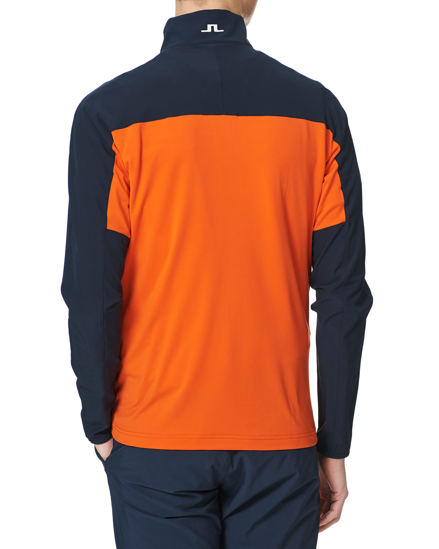 Heren | Truien | J.Lindeberg | Noah Mid Layer Jersey Half Zip Tangerine Tango