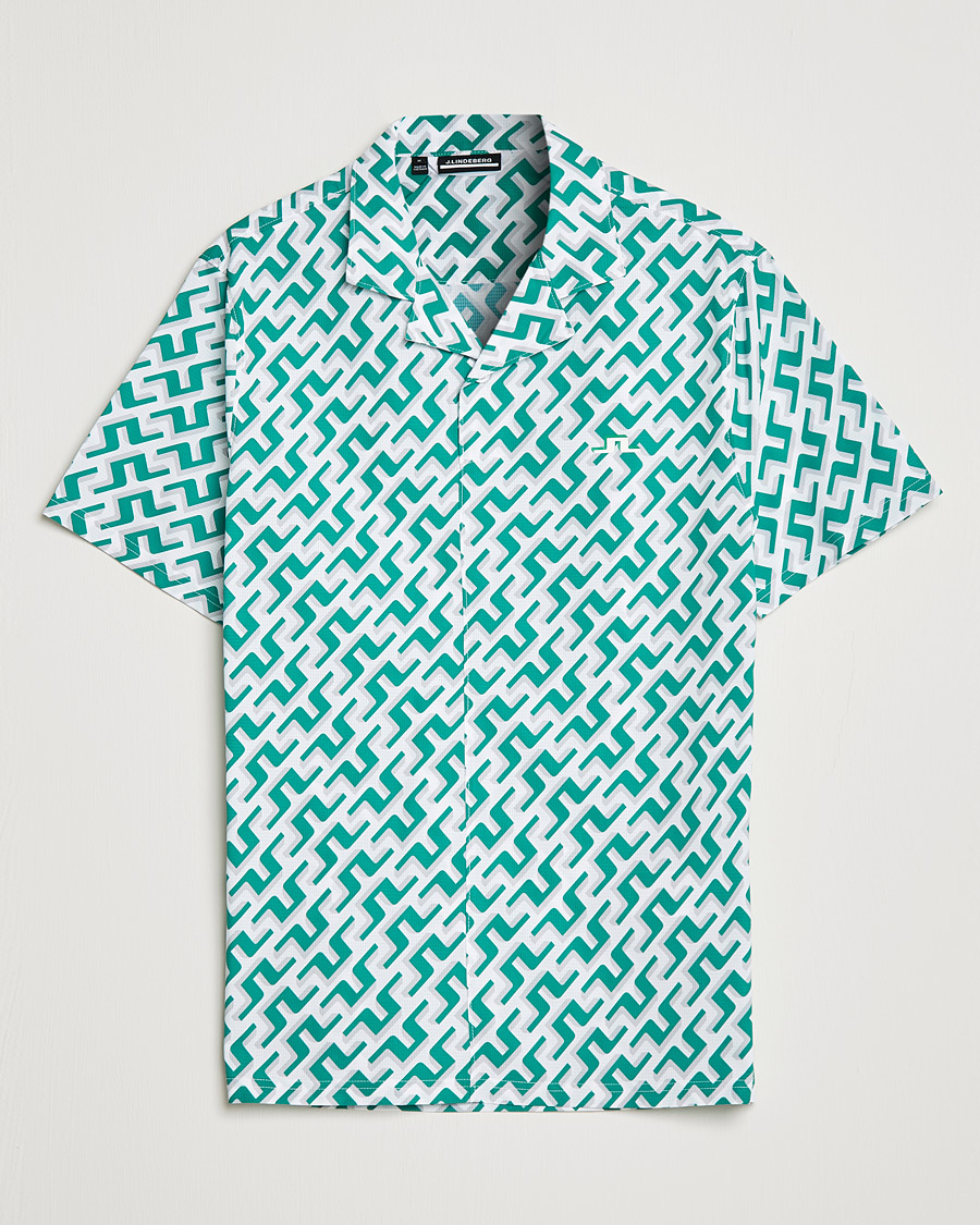 Heren | Overhemden | J.Lindeberg | Resort Regular Fit Golf Shirt Green Bridge Monogram