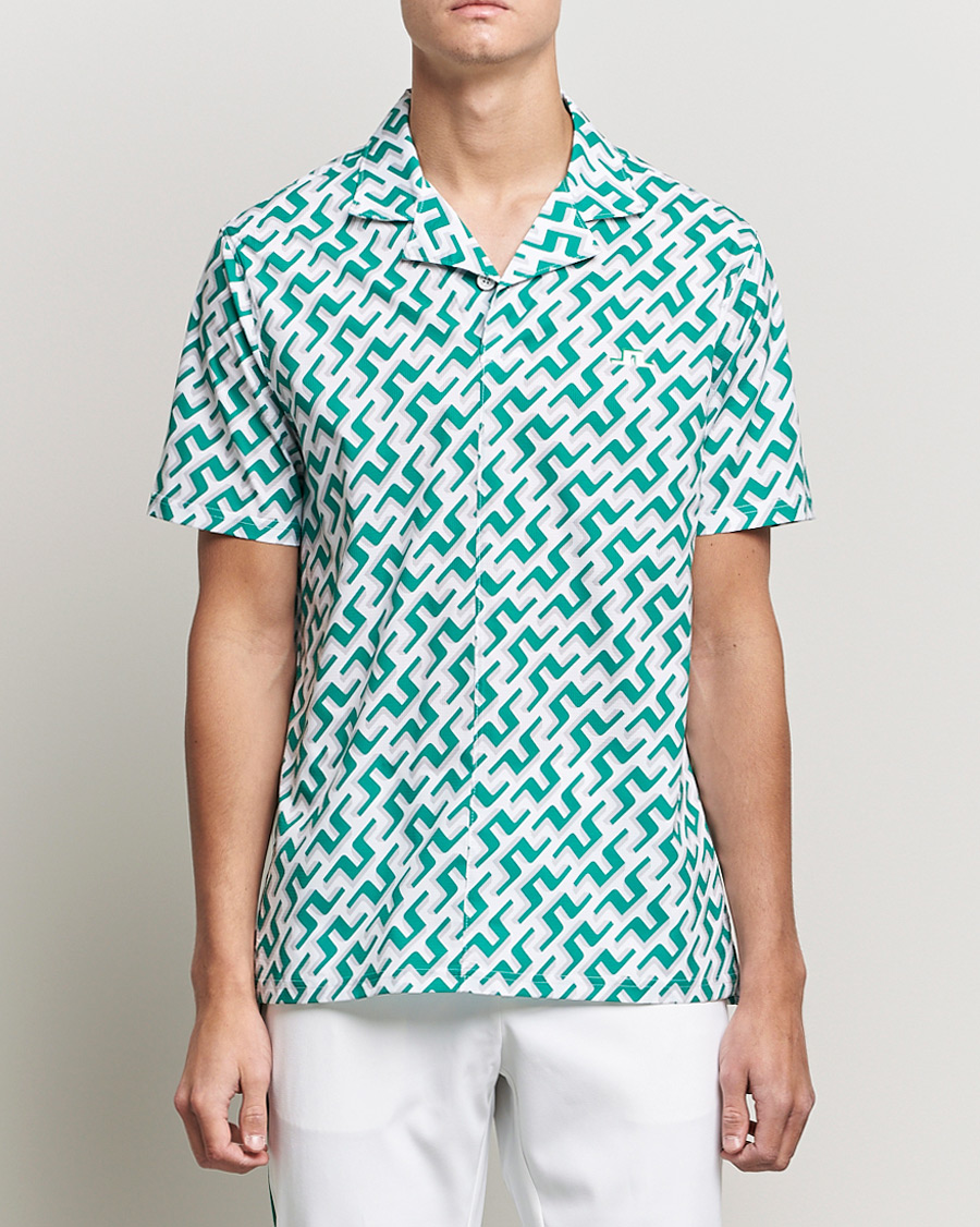 Heren | Overhemden | J.Lindeberg | Resort Regular Fit Golf Shirt Green Bridge Monogram