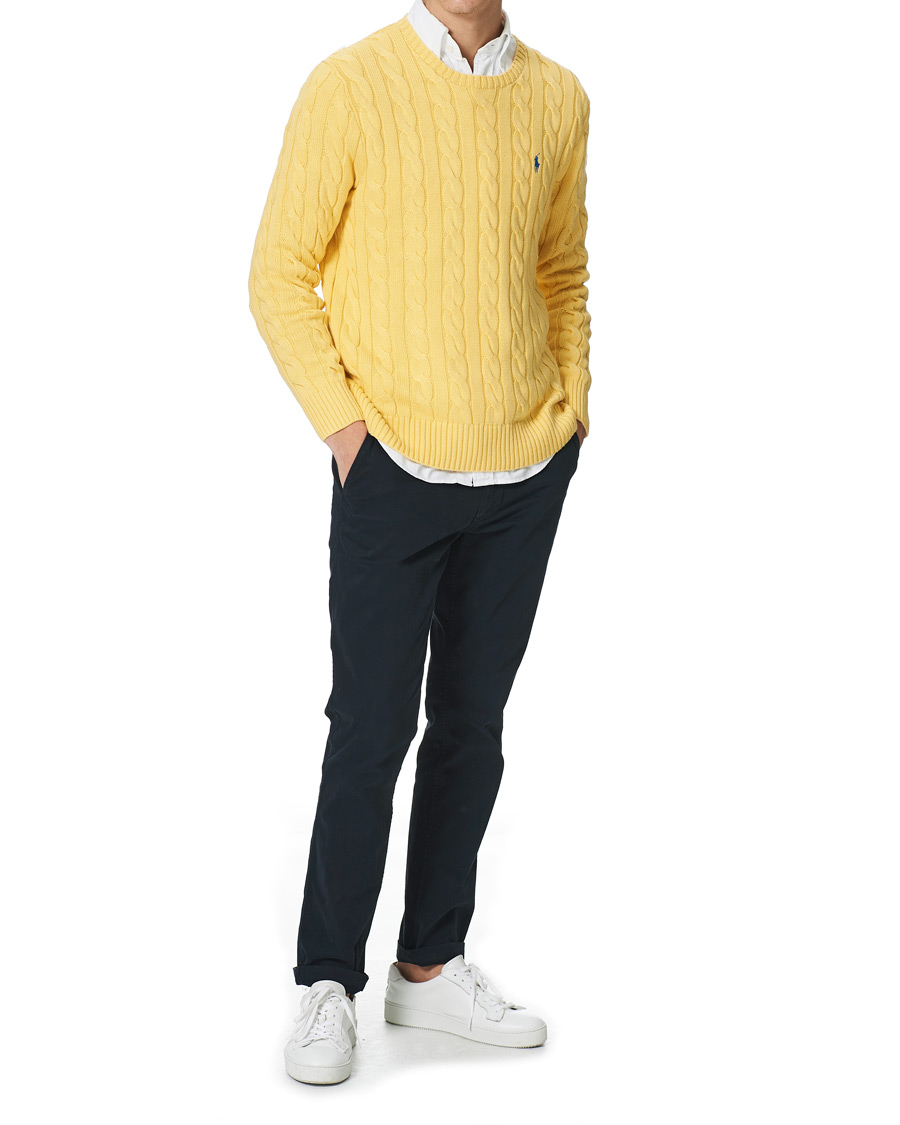 Heren | Truien | Polo Ralph Lauren | Cotton Cable Crew Neck Pullover Empire Yellow