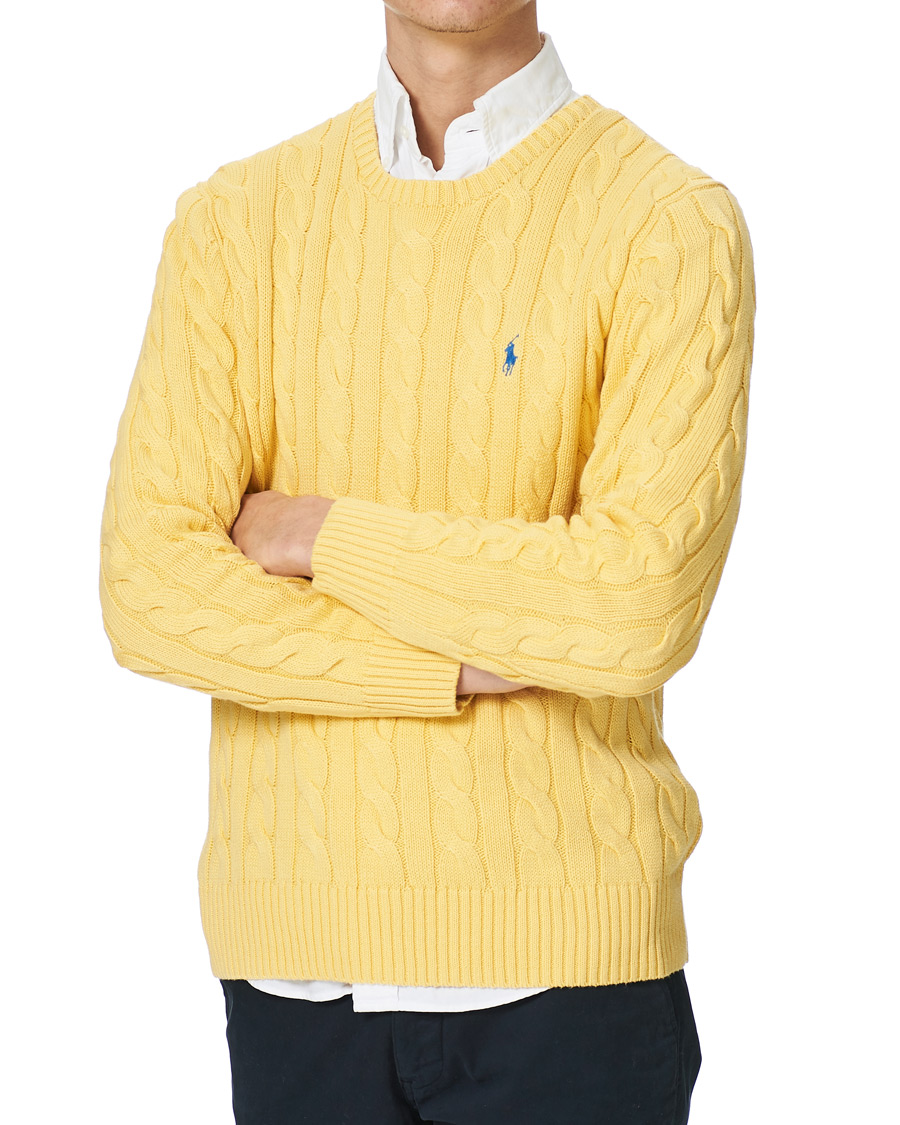 Heren | Truien | Polo Ralph Lauren | Cotton Cable Crew Neck Pullover Empire Yellow