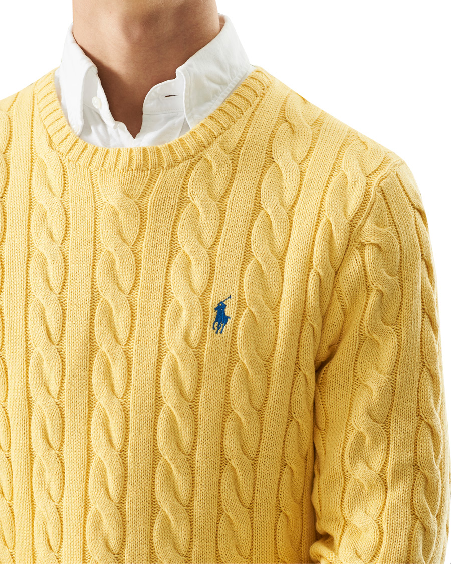 Heren | Truien | Polo Ralph Lauren | Cotton Cable Crew Neck Pullover Empire Yellow