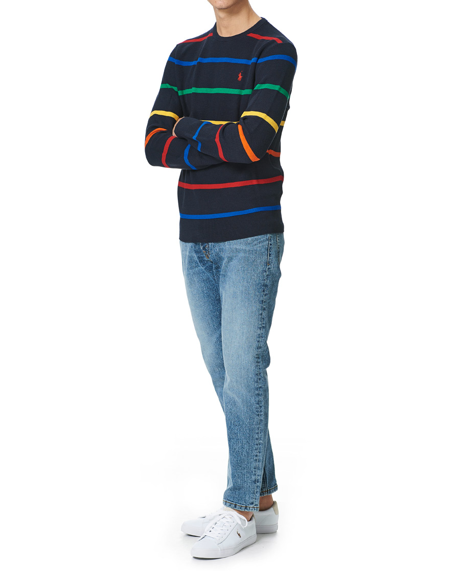 Heren | Truien | Polo Ralph Lauren | Pima Cotton Stripe Crew Neck Pullover Navy Multi