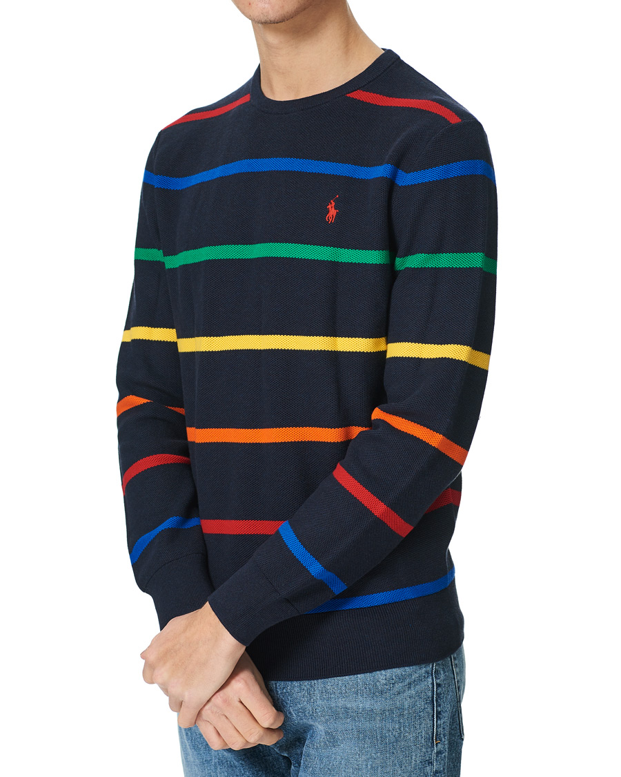 Heren | Truien | Polo Ralph Lauren | Pima Cotton Stripe Crew Neck Pullover Navy Multi