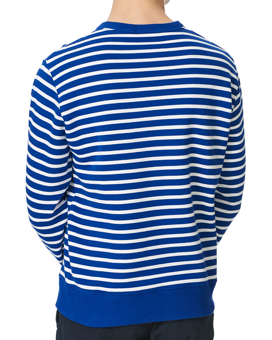 Heren | Truien | Polo Ralph Lauren | Fleece Heritage Bear Striped Sweatshirt Blue/White
