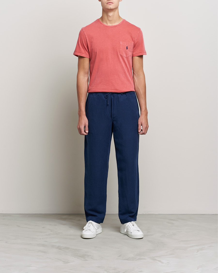 Heren | T-shirts | Polo Ralph Lauren | Washed Crew Neck Pocket Tee Starboard Red