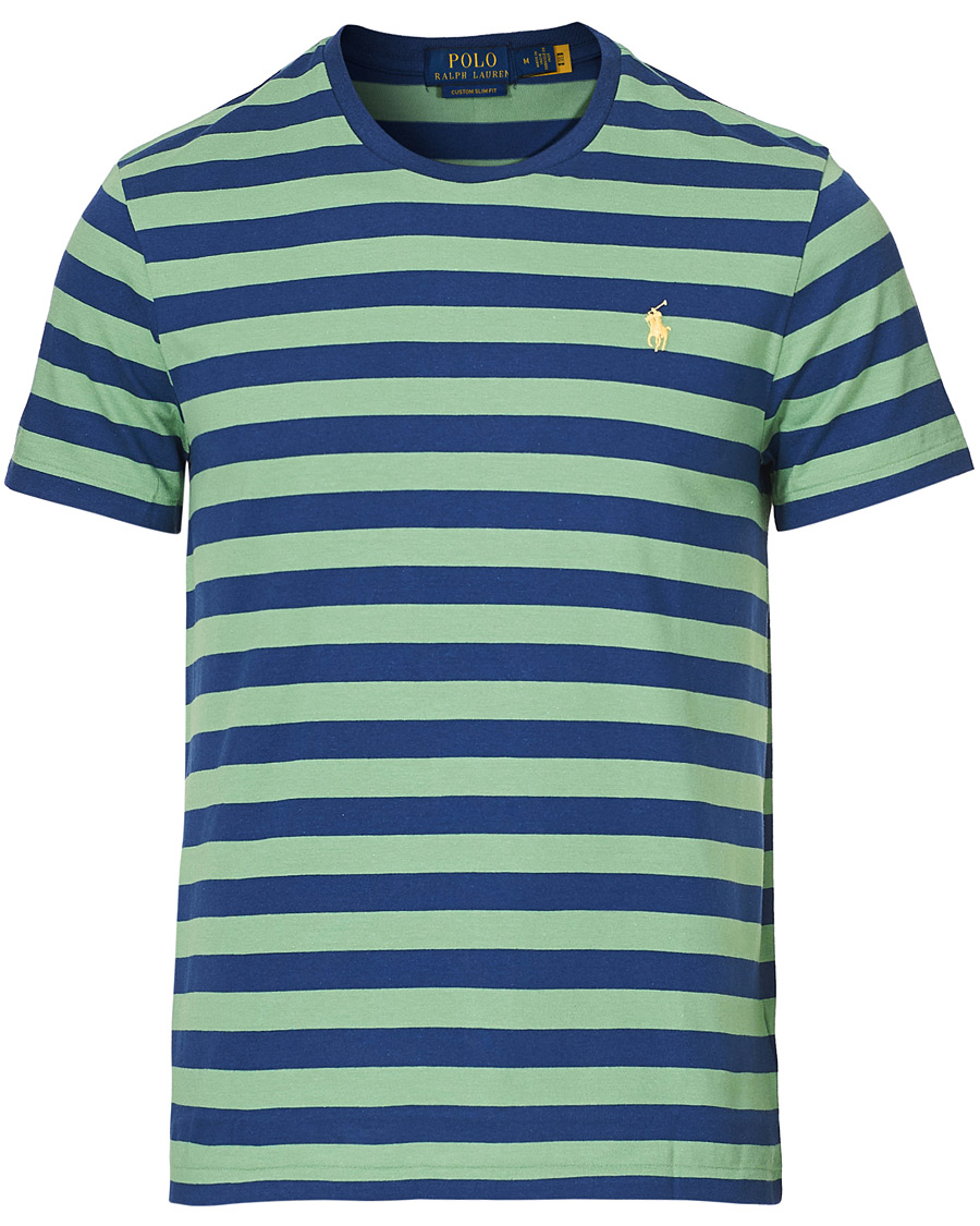 Heren | T-shirts | Polo Ralph Lauren | Crew Neck Striped Tee Outback Green/Light Navy
