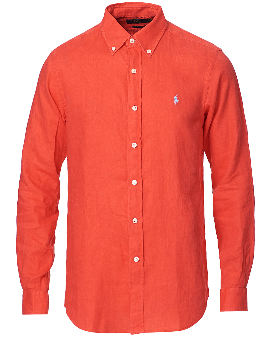 Heren | Overhemden | Polo Ralph Lauren | Custom Fit Linen Button Down Shirt Racing Red