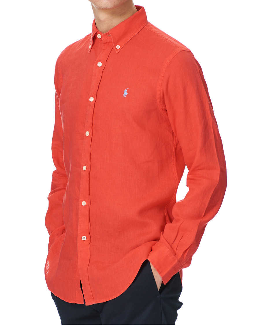 Heren | Overhemden | Polo Ralph Lauren | Custom Fit Linen Button Down Shirt Racing Red