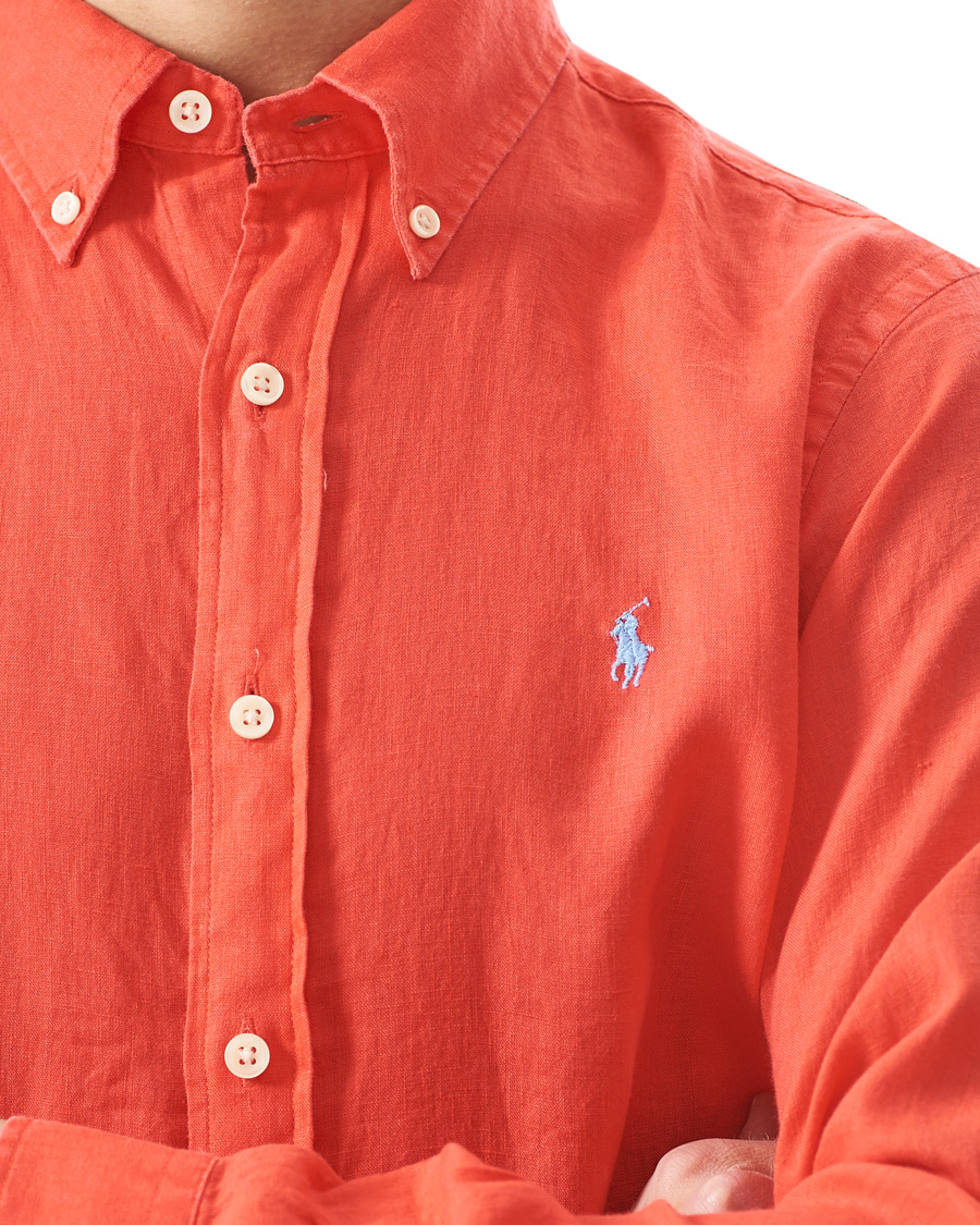Heren | Overhemden | Polo Ralph Lauren | Custom Fit Linen Button Down Shirt Racing Red