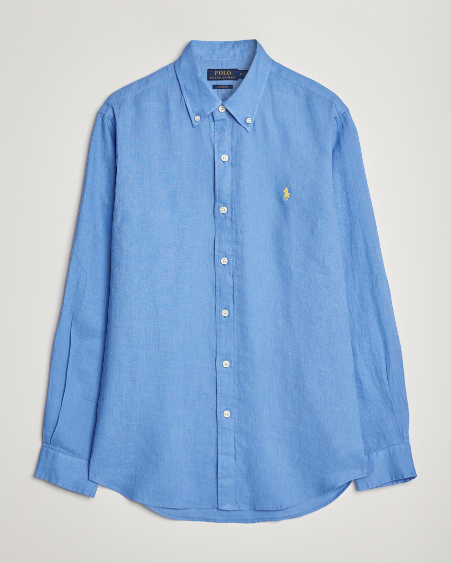 Heren | Overhemden | Polo Ralph Lauren | Custom Fit Linen Button Down Harbor Island Blue