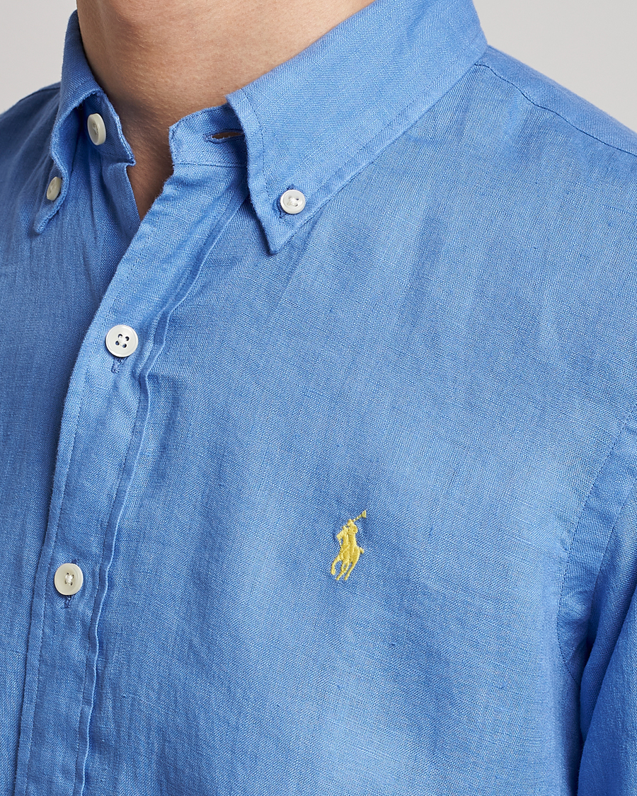 Heren | Overhemden | Polo Ralph Lauren | Custom Fit Linen Button Down Harbor Island Blue