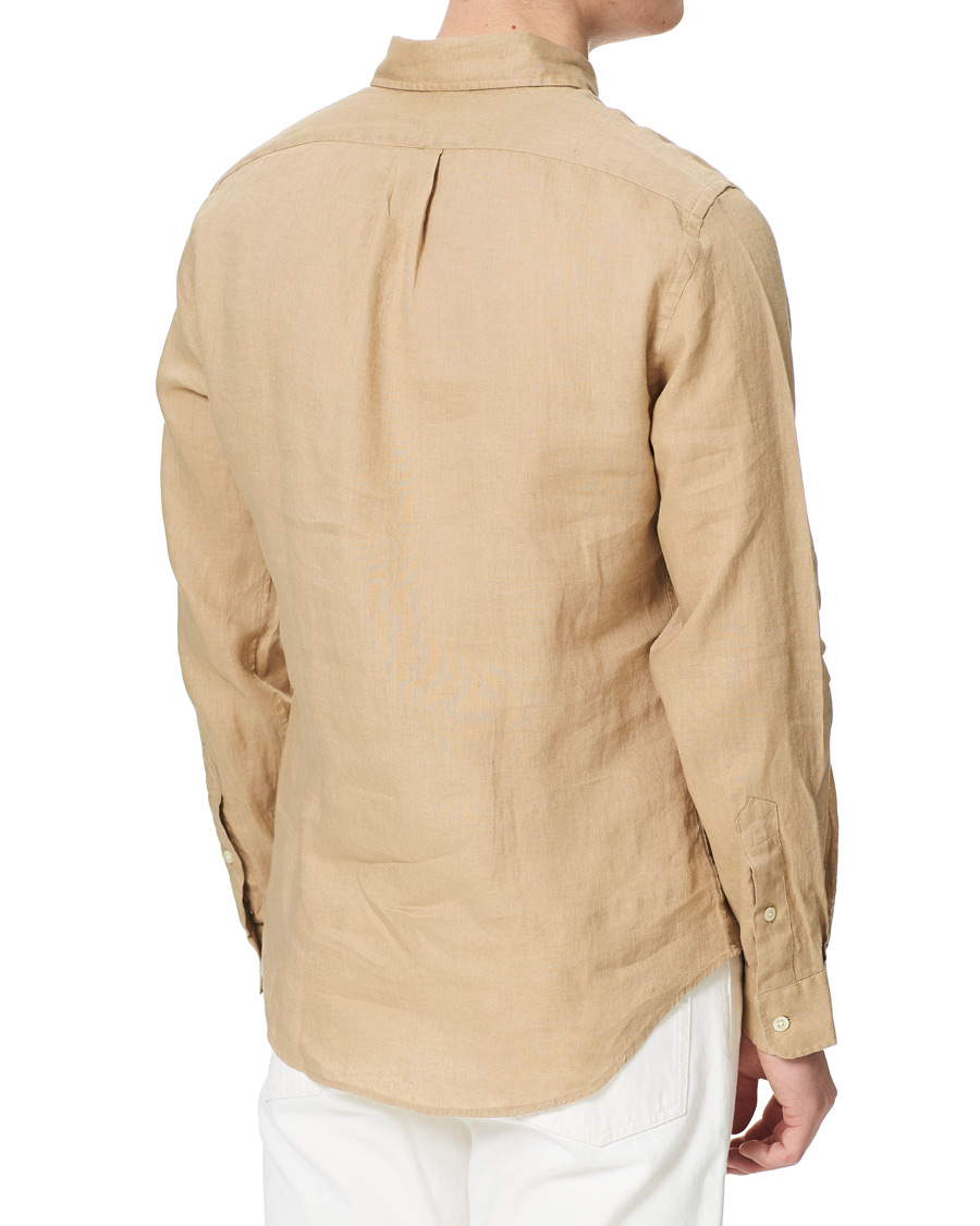 Heren | Overhemden | Polo Ralph Lauren | Slim Fit Linen Button Down Shirt Costal Beige
