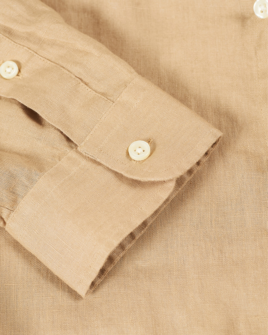 Heren | Overhemden | Polo Ralph Lauren | Slim Fit Linen Button Down Shirt Costal Beige