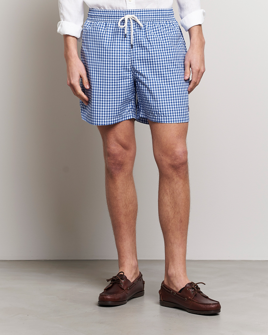 Heren | Zwembroek | Polo Ralph Lauren | Traveler Gingham Swimshorts Cruise Royal