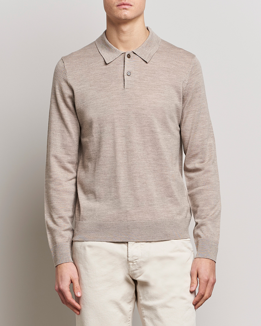 Heren | Truien | Morris | Merino Polo Knit Khaki