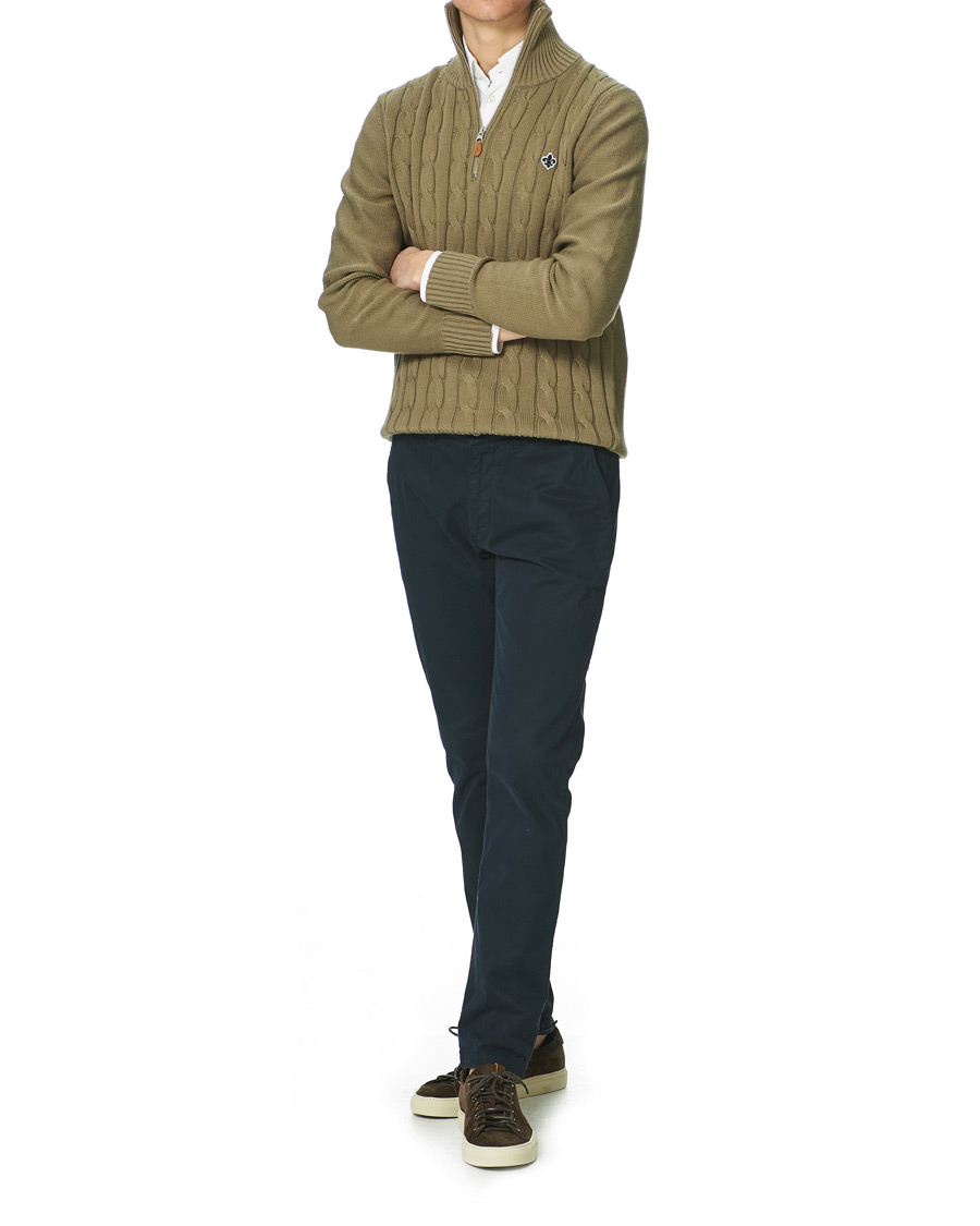 Heren | Truien | Morris | Marlebone Cable Half-Zip Green