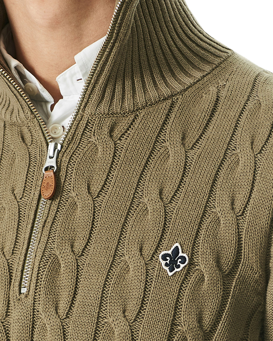 Heren | Truien | Morris | Marlebone Cable Half-Zip Green