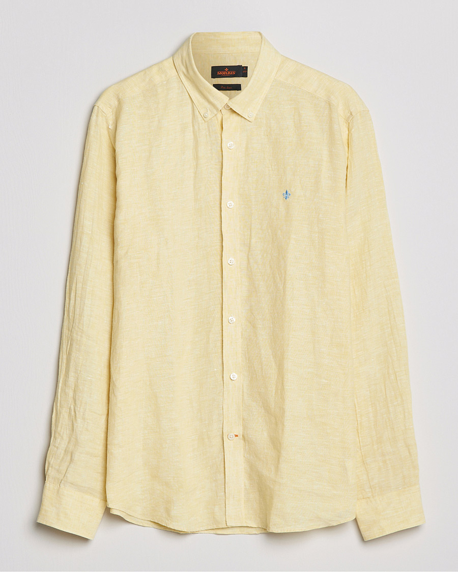 Heren | Overhemden | Morris | Douglas Linen Shirt Yellow