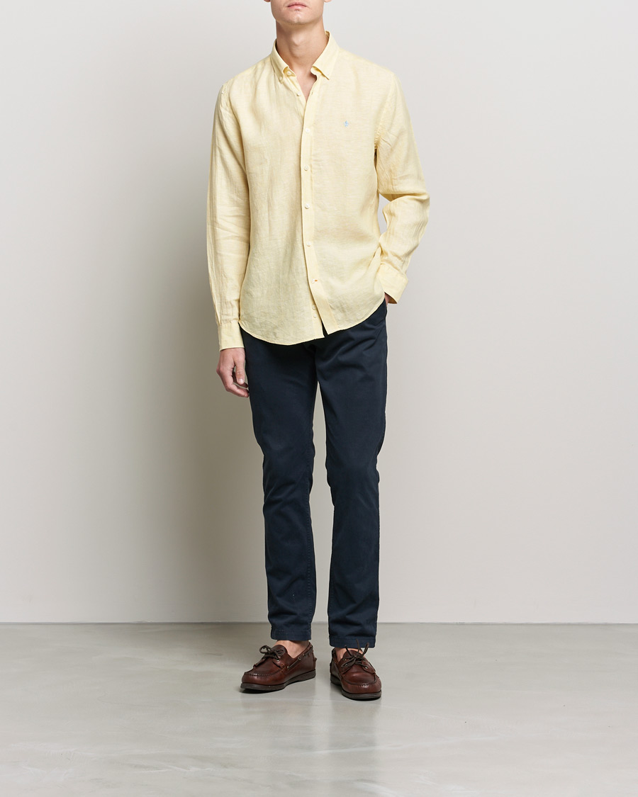 Heren | Overhemden | Morris | Douglas Linen Shirt Yellow