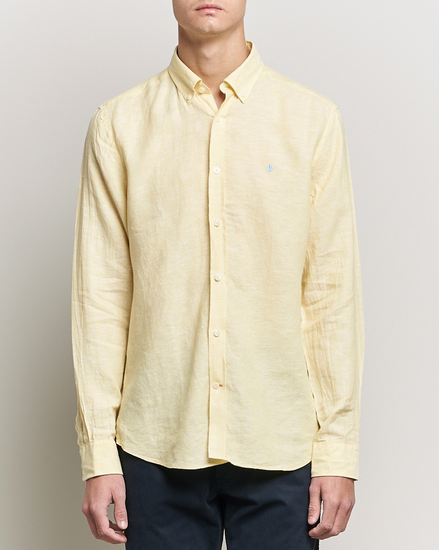 Heren | Overhemden | Morris | Douglas Linen Shirt Yellow