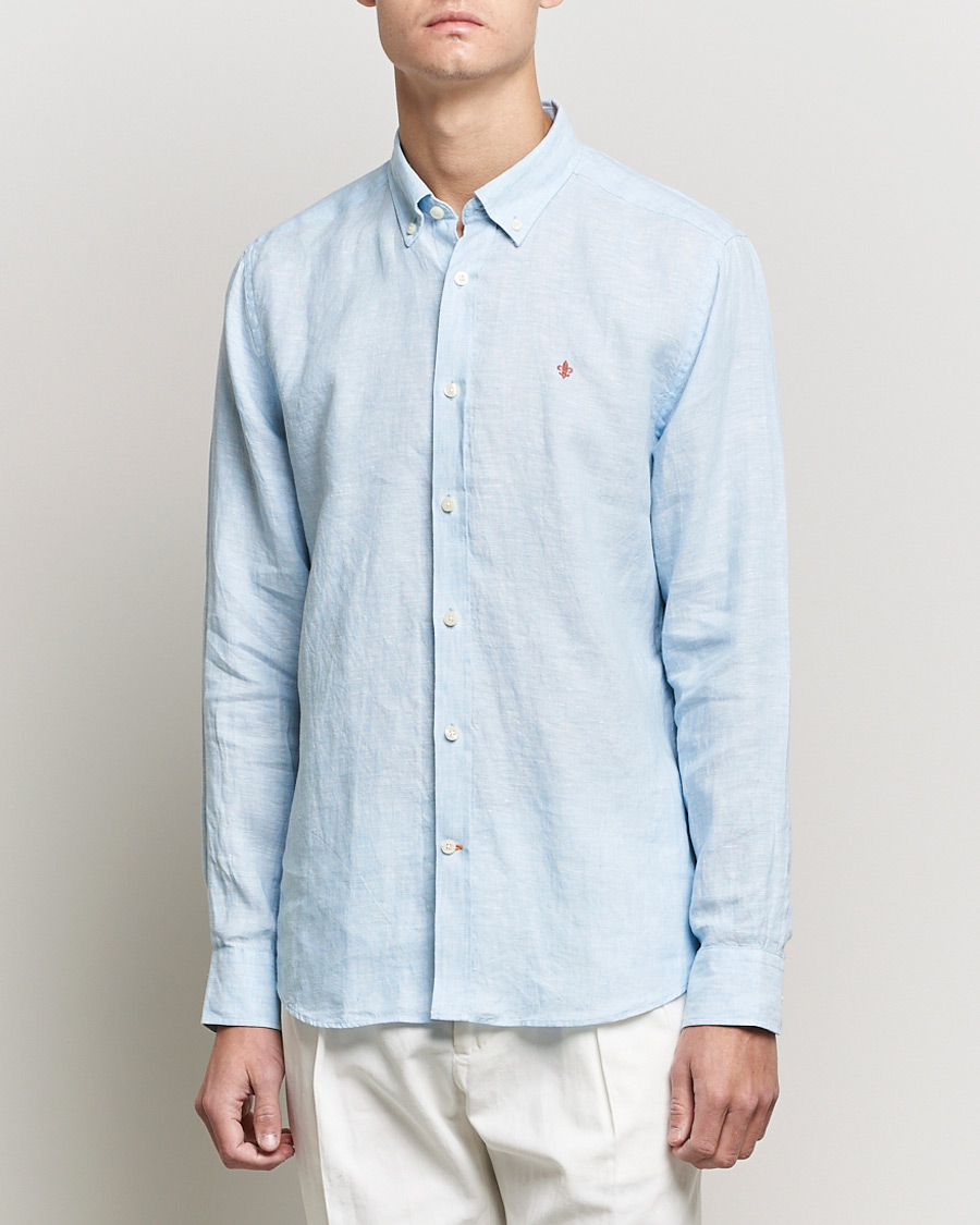Heren | Overhemden | Morris | Douglas Linen Shirt Light blue