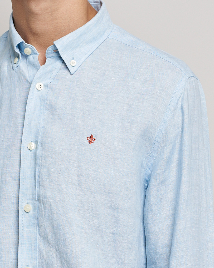 Heren | Overhemden | Morris | Douglas Linen Shirt Light blue