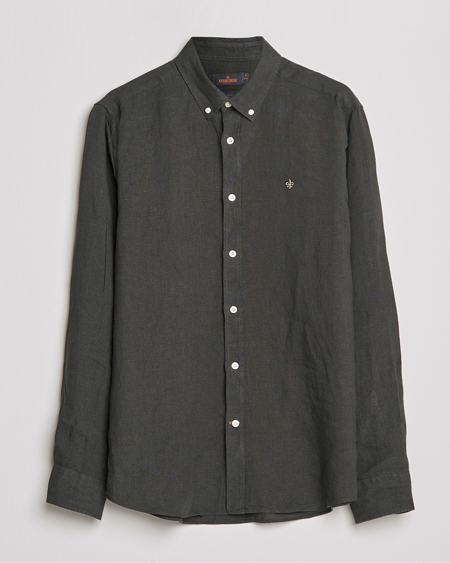 Heren | Overhemden | Morris | Douglas Linen Shirt Moss Green
