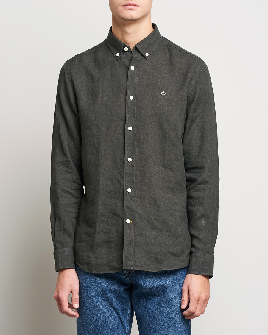 Heren | Overhemden | Morris | Douglas Linen Shirt Moss Green