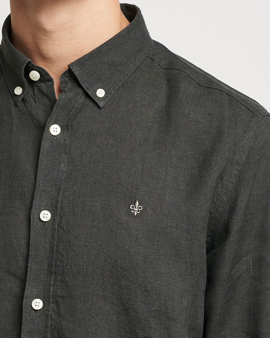 Heren | Overhemden | Morris | Douglas Linen Shirt Moss Green