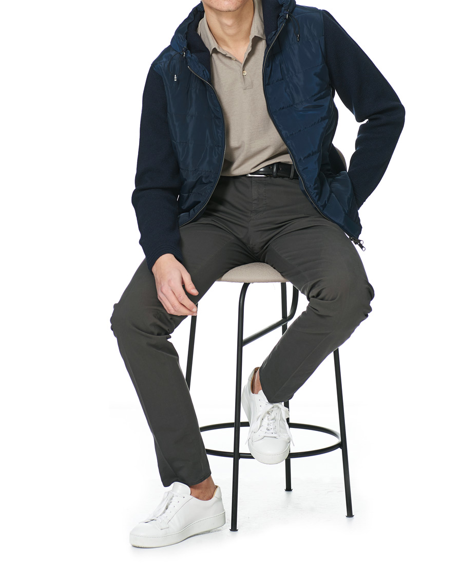 Heren | Jassen | Morris Heritage | Remington Knitted Hybrid Jacket Navy