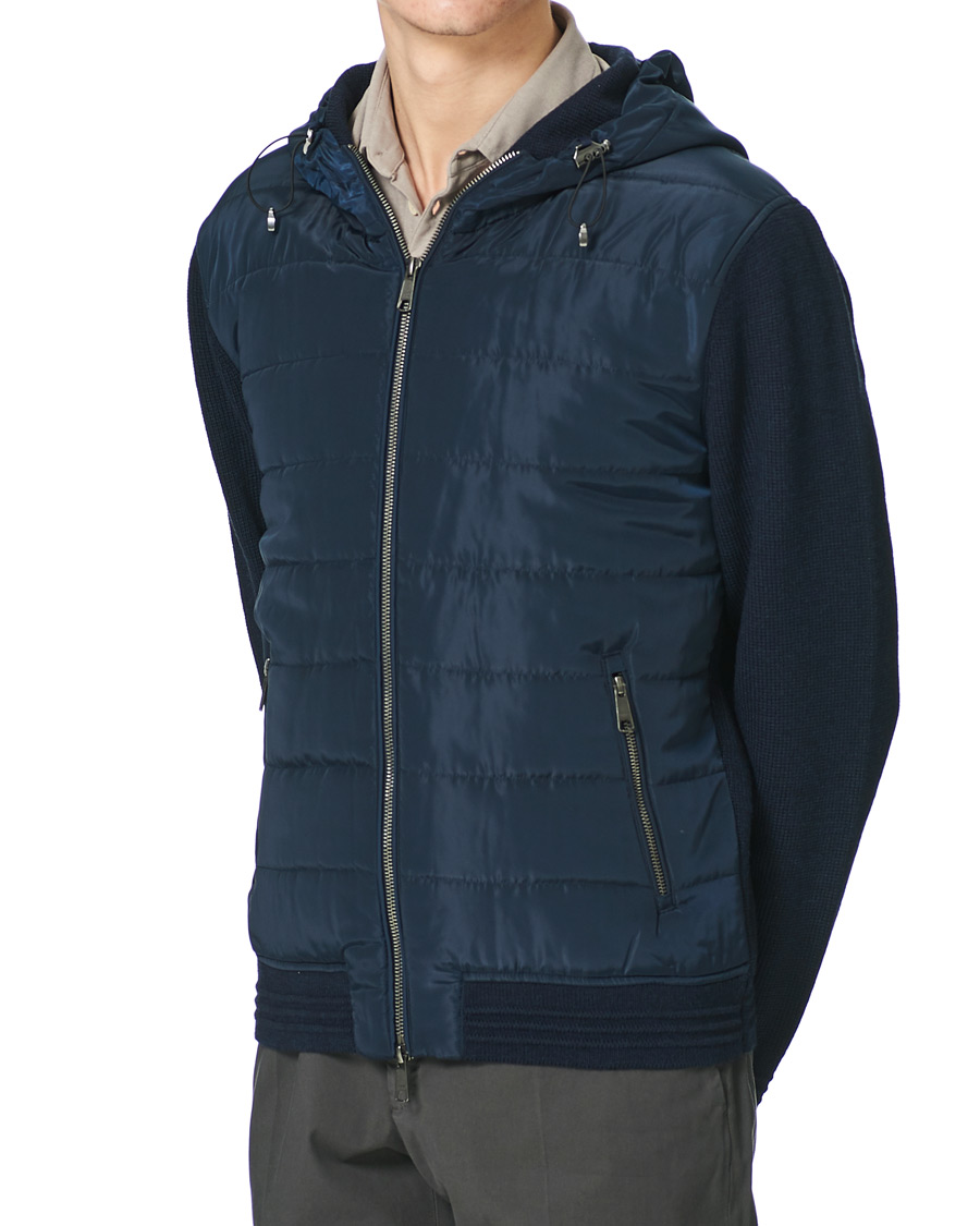 Heren | Jassen | Morris Heritage | Remington Knitted Hybrid Jacket Navy