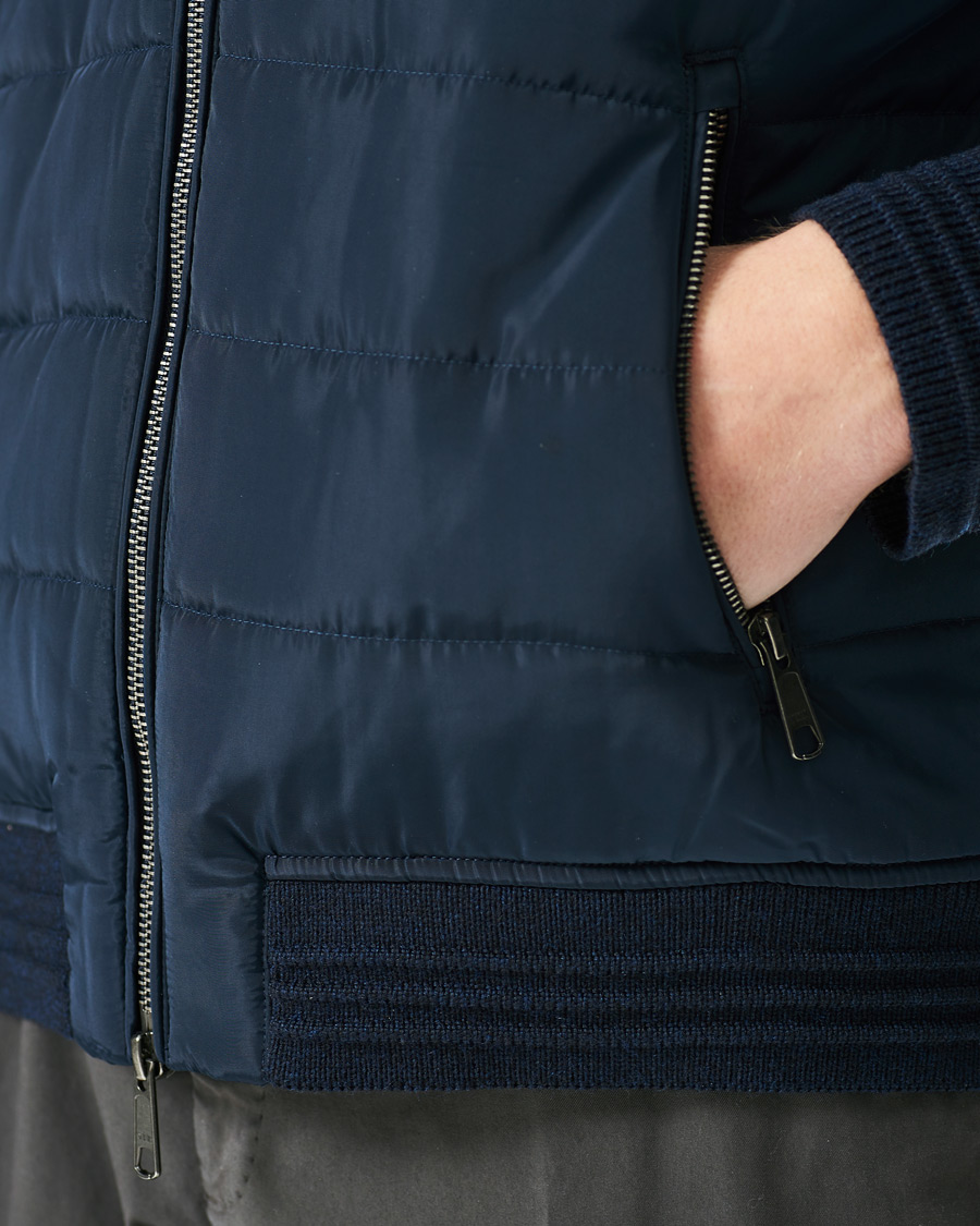 Heren | Jassen | Morris Heritage | Remington Knitted Hybrid Jacket Navy