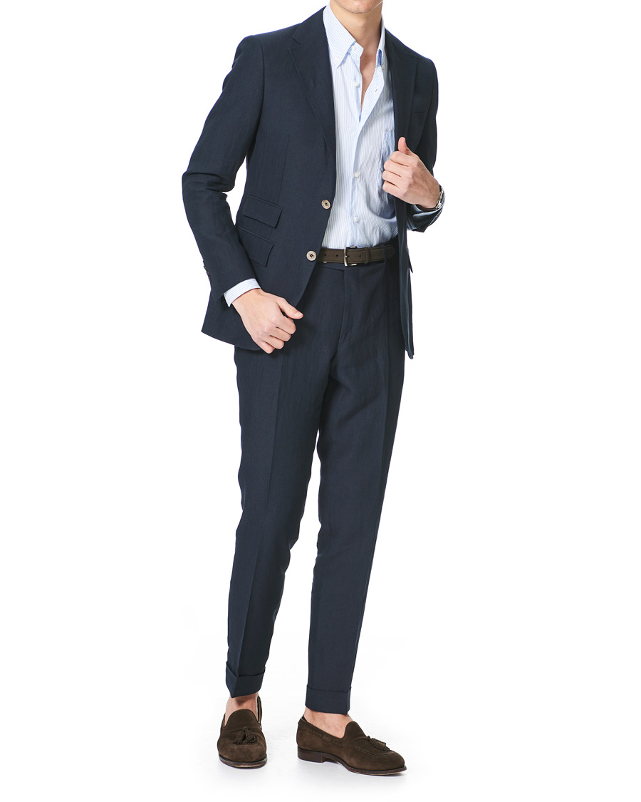 Heren | Blazers | Morris Heritage | Keith Linen Suit Blazer Navy