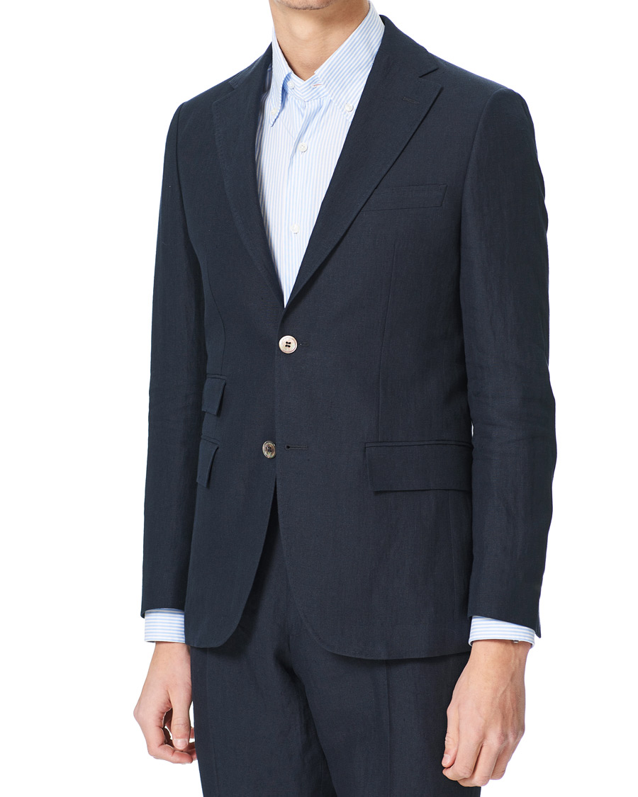 Heren | Blazers | Morris Heritage | Keith Linen Suit Blazer Navy