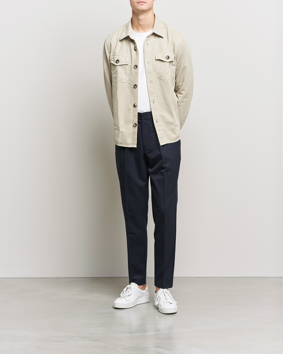Heren | Overhemden | Morris | Sanford Light Cotton Overshirt Beige