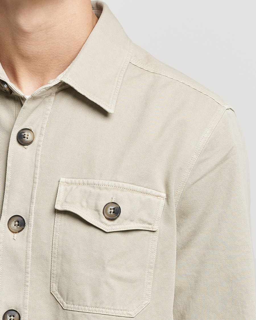 Heren | Overhemden | Morris | Sanford Light Cotton Overshirt Beige