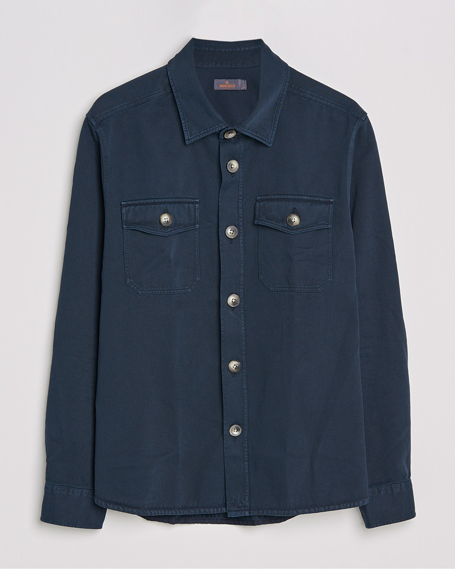Heren | Overhemden | Morris | Sanford Light Cotton Overshirt Navy
