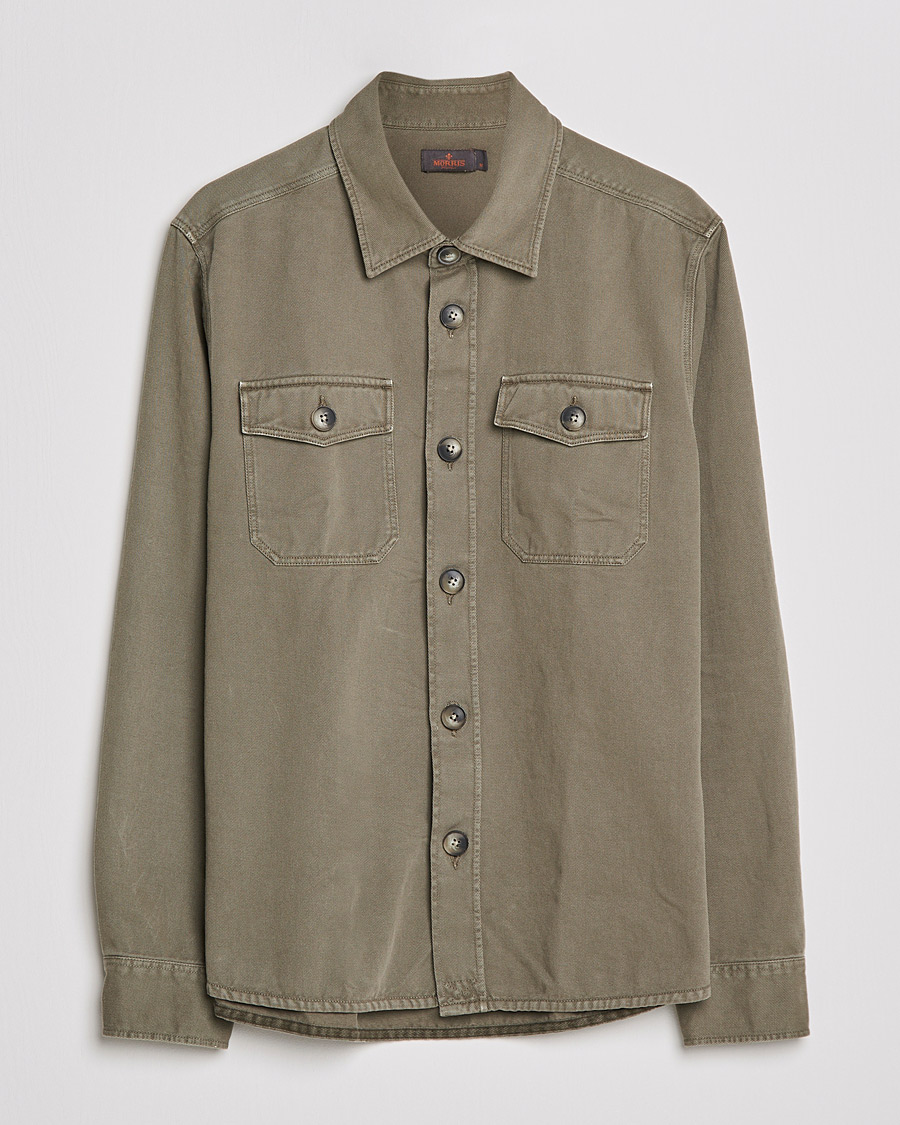 Heren | Overhemden | Morris | Sanford Light Cotton Overshirt Olive