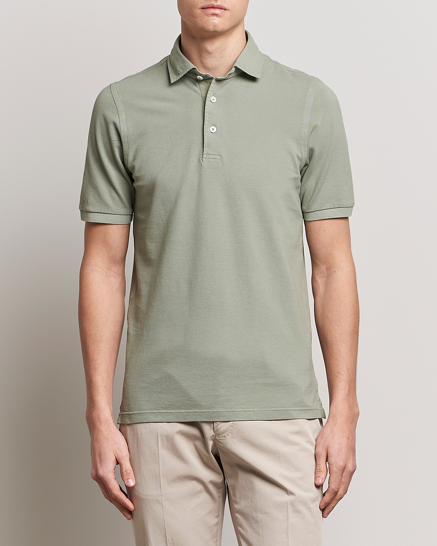 Heren | Polo's | Gran Sasso | Washed Polo Green