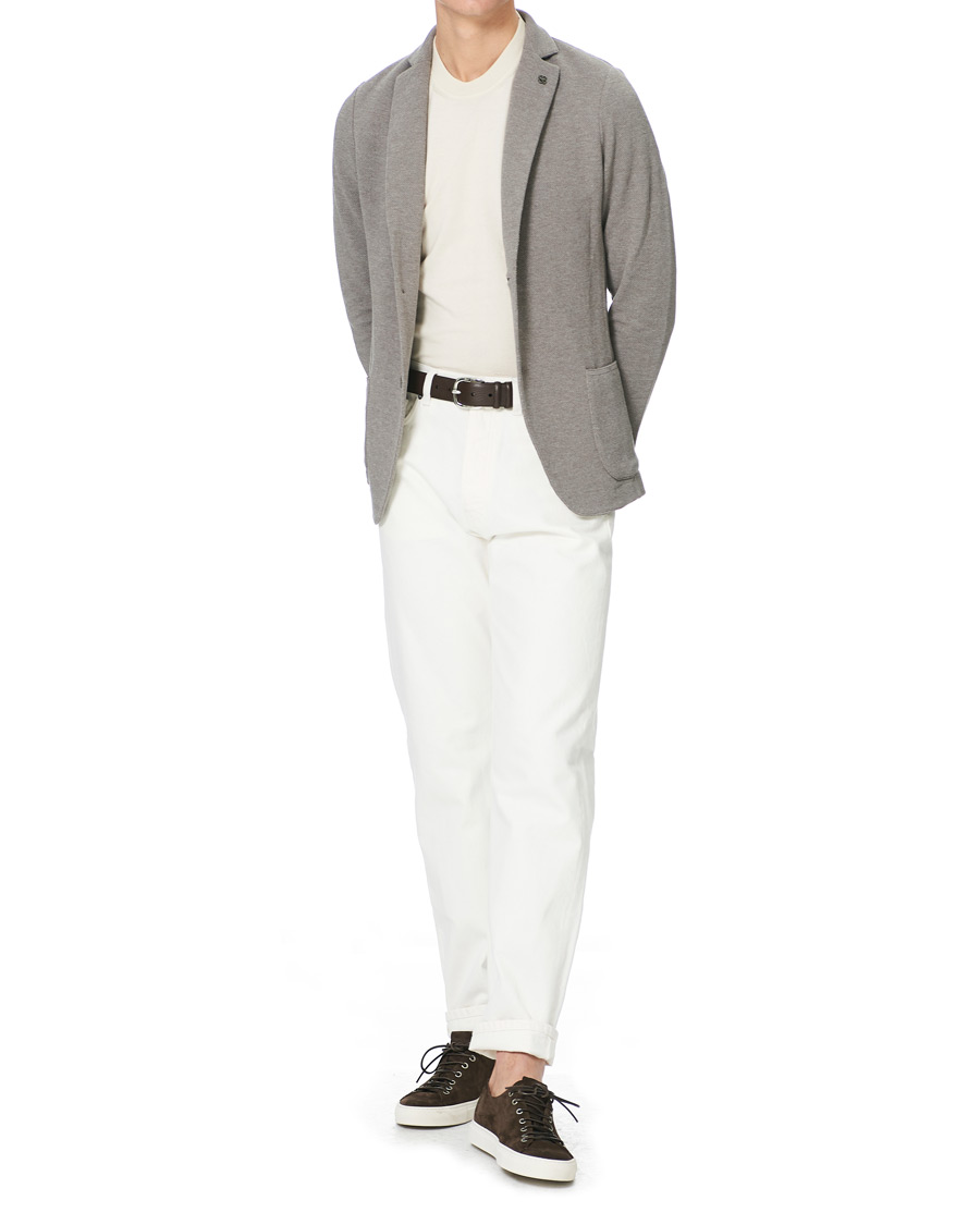 Heren | Blazers | Gran Sasso | Structured Cotton/Linen Blazer Grey/Brown