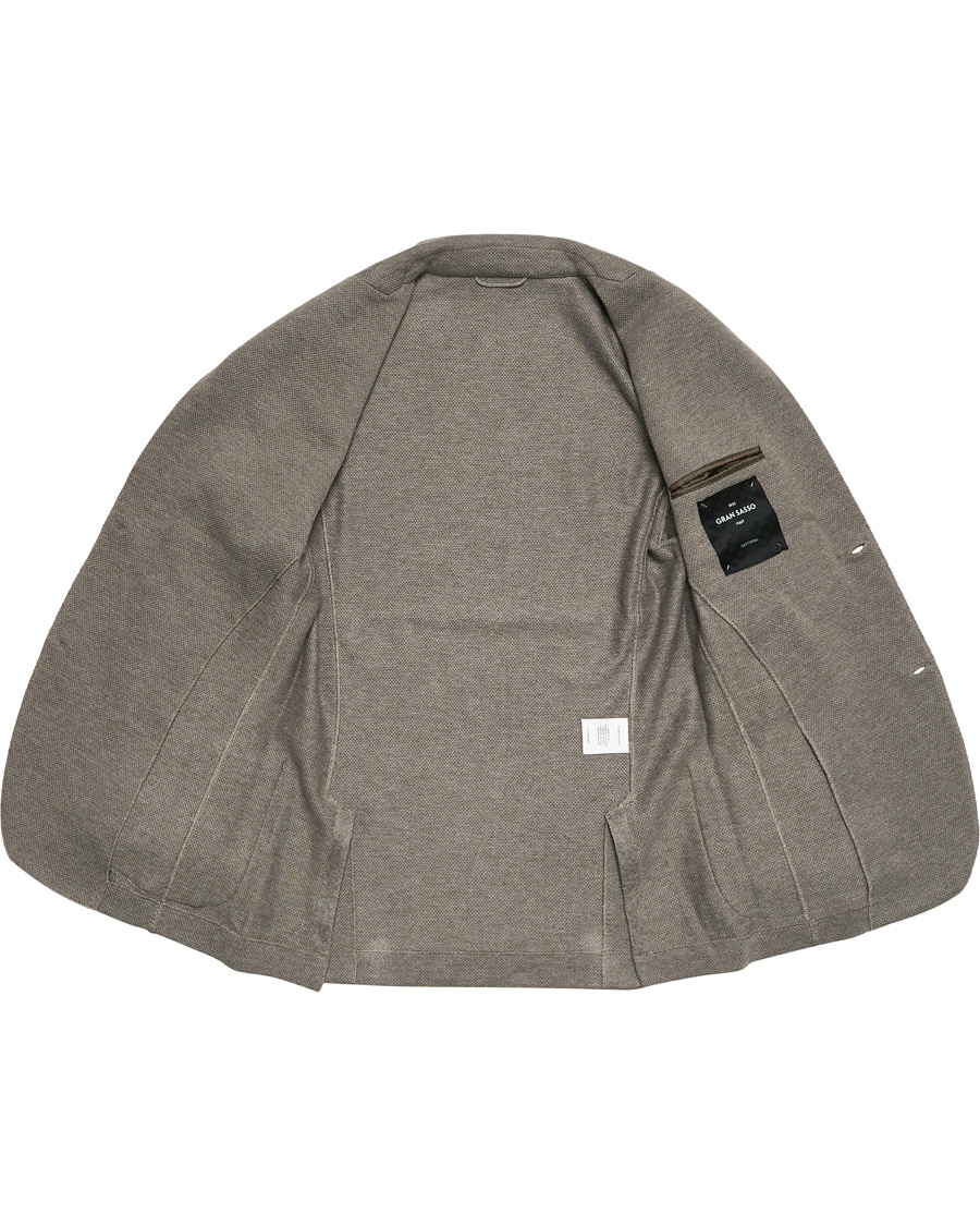 Heren | Blazers | Gran Sasso | Structured Cotton/Linen Blazer Grey/Brown