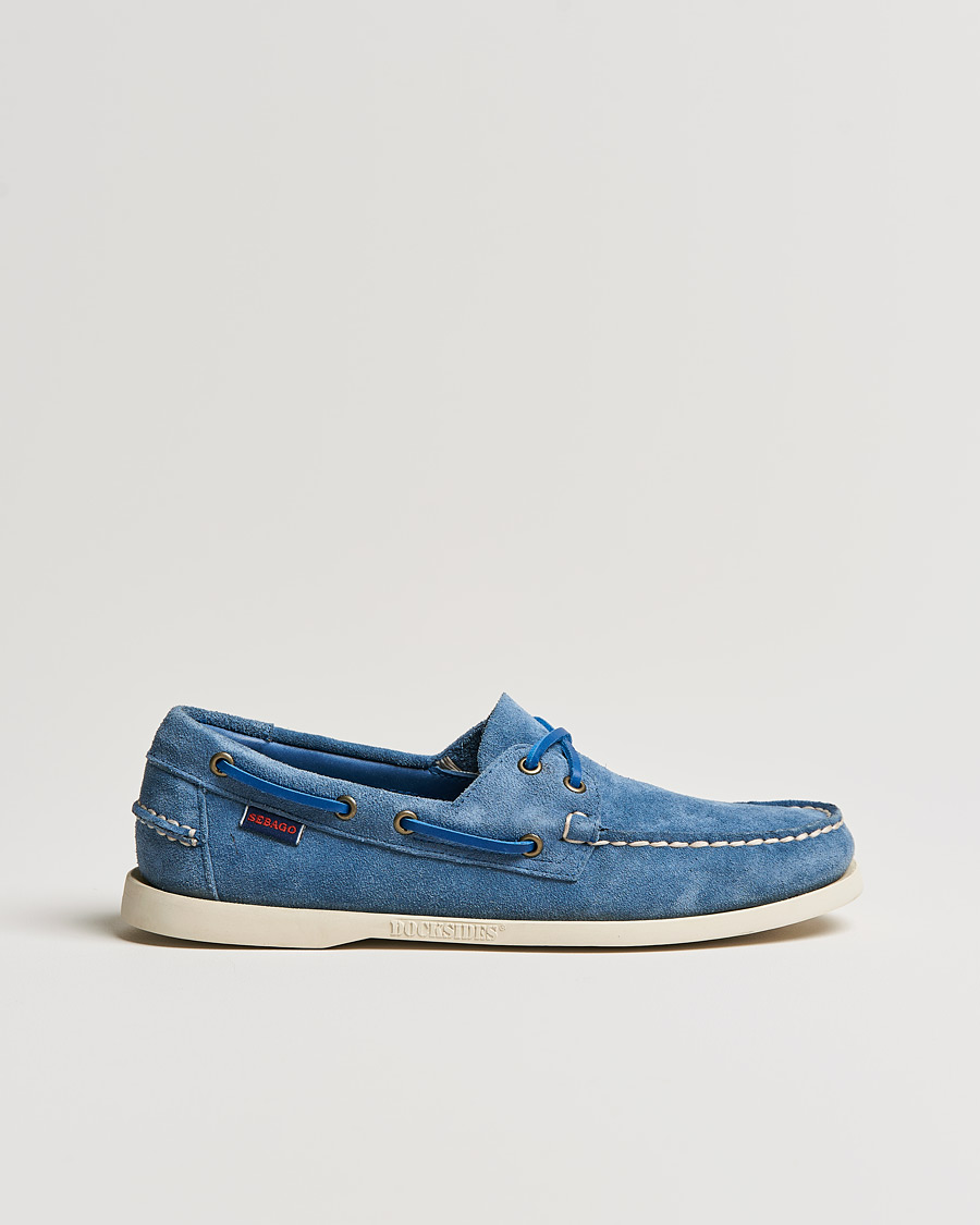 Heren | Sebago Docksides Suede Boat Shoe Indigo | Sebago | Docksides Suede Boat Shoe Indigo
